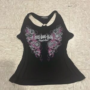 Suck bang blow | studded black tank top